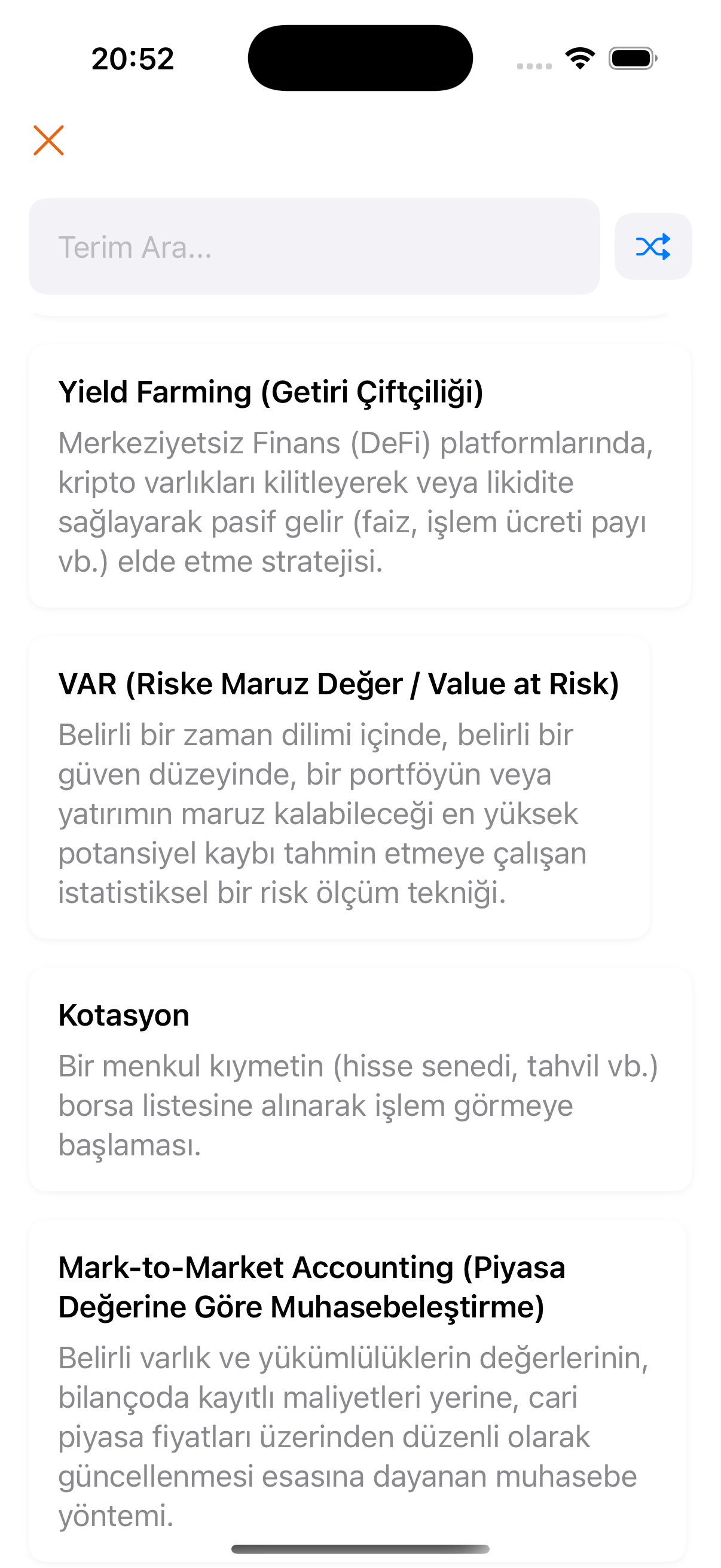 Finansal Terimler Sözlüğü